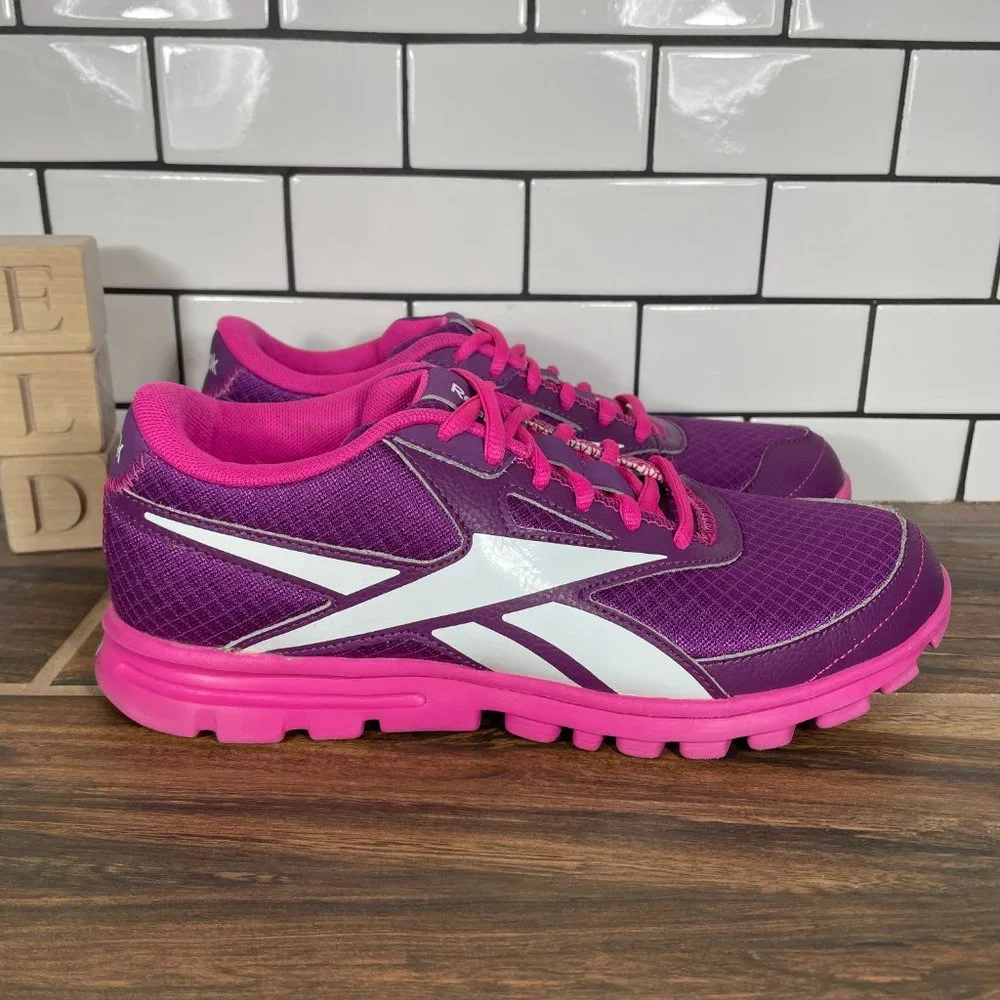 Reebok Yourflex Youth Girl's Size 5.5 Shoes Purple Pink Trainers Sneakers